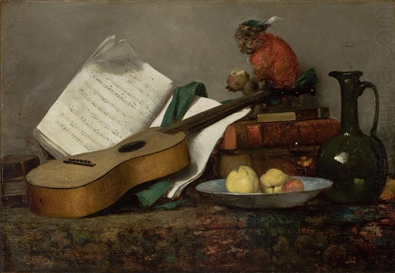 Still Life with a Monkey and a Guitar, Antoine Vollon